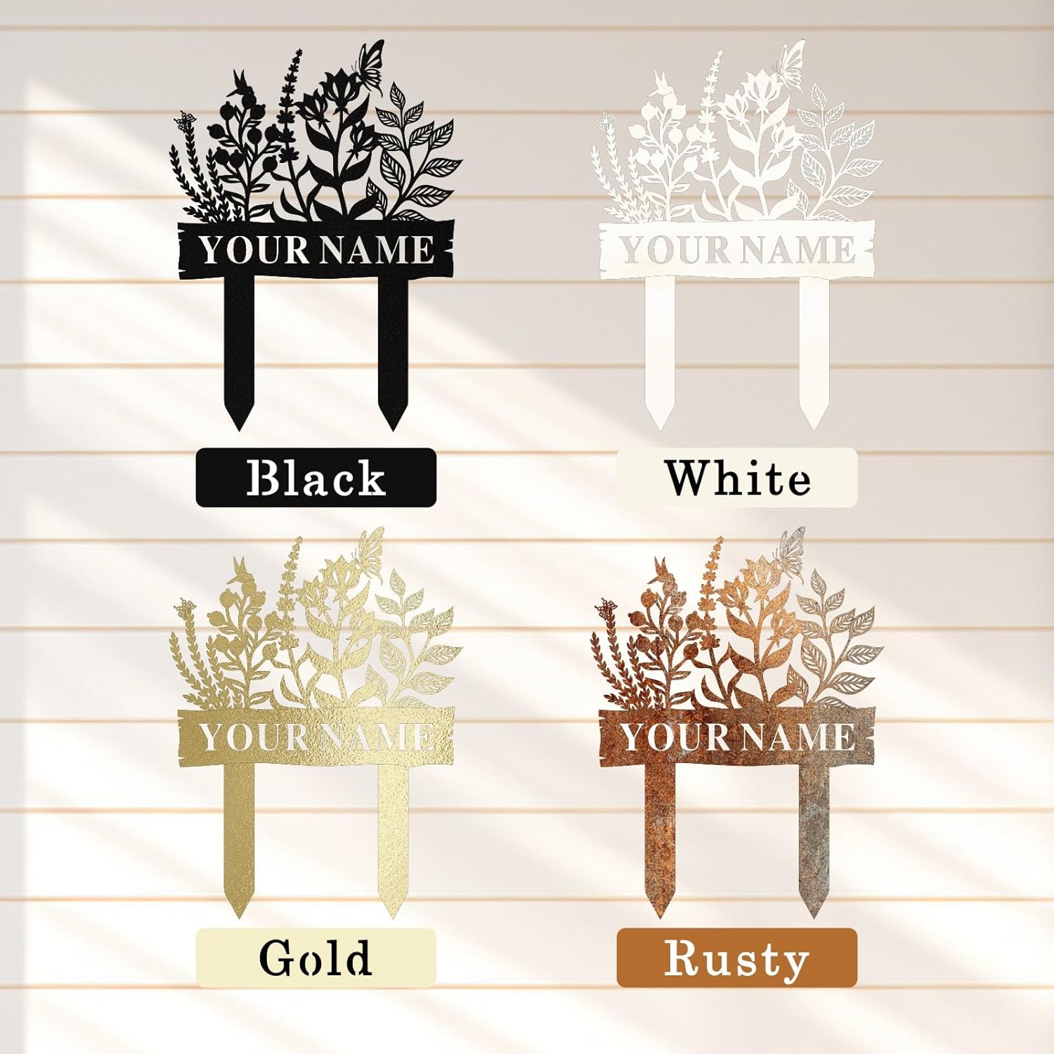 Personalized Garden Signs with Stake, Custom Metal Garden Sign for Out