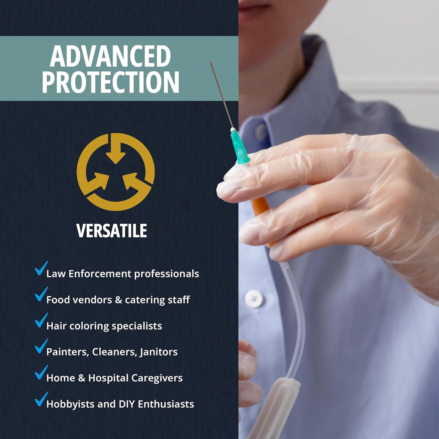 MED PRIDE Disposable Medical Grade Vinyl Exam Gloves, Latex & Powder F