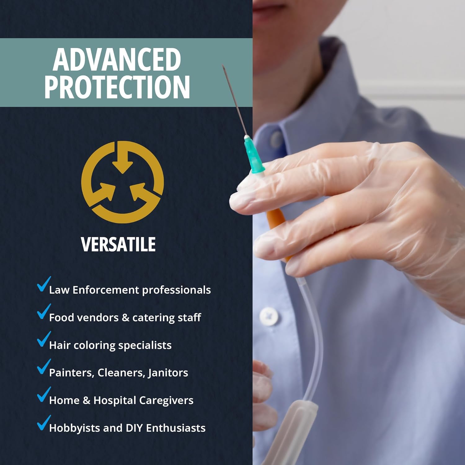 MED PRIDE Disposable Medical Grade Vinyl Exam Gloves, Latex & Powder F