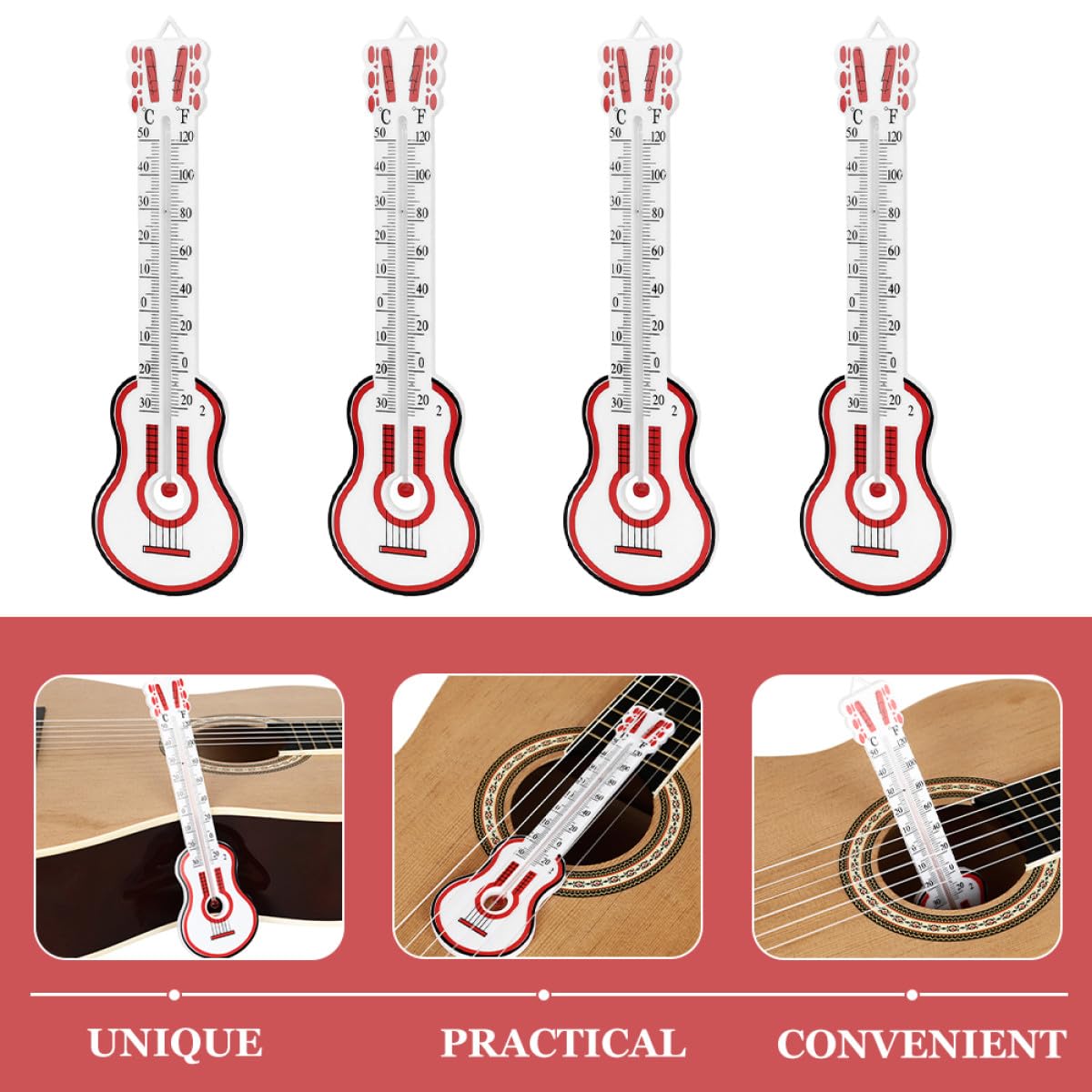 Milisten 4pcs Indoor Wall Thermometer Set, Accurate Hanging Temperatur