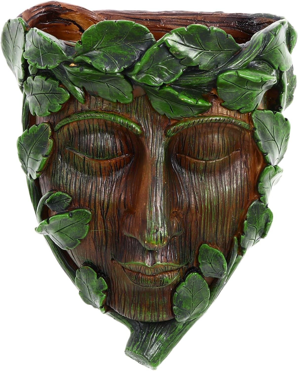 Milisten Outdoor Bird Feeder Tree Face Sculpture Resin Garden Decorati