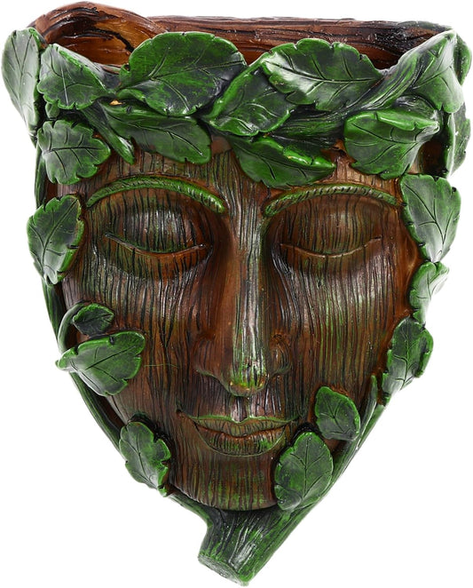 Milisten Outdoor Bird Feeder Tree Face Sculpture Resin Garden Decorati