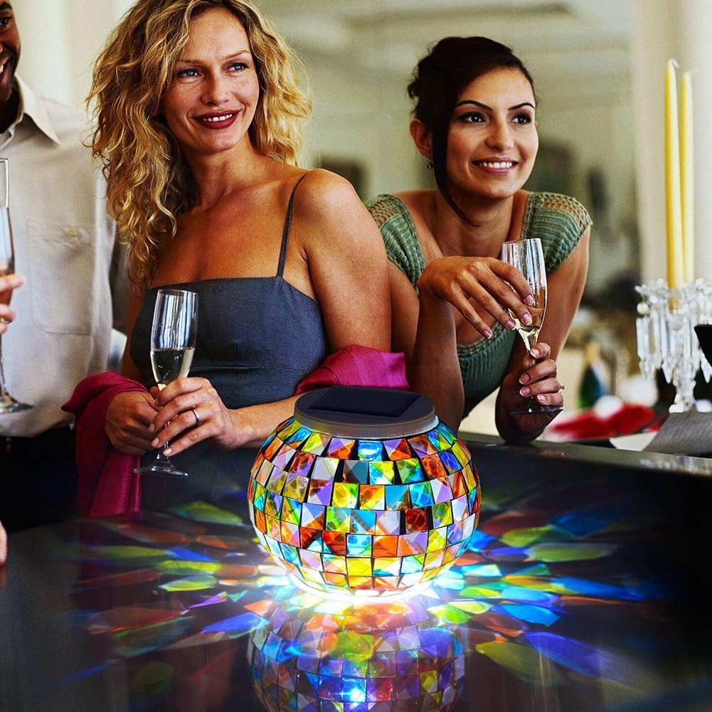 Aukora Color Changing Solar Powered Glass Ball Garden Lights, Table La