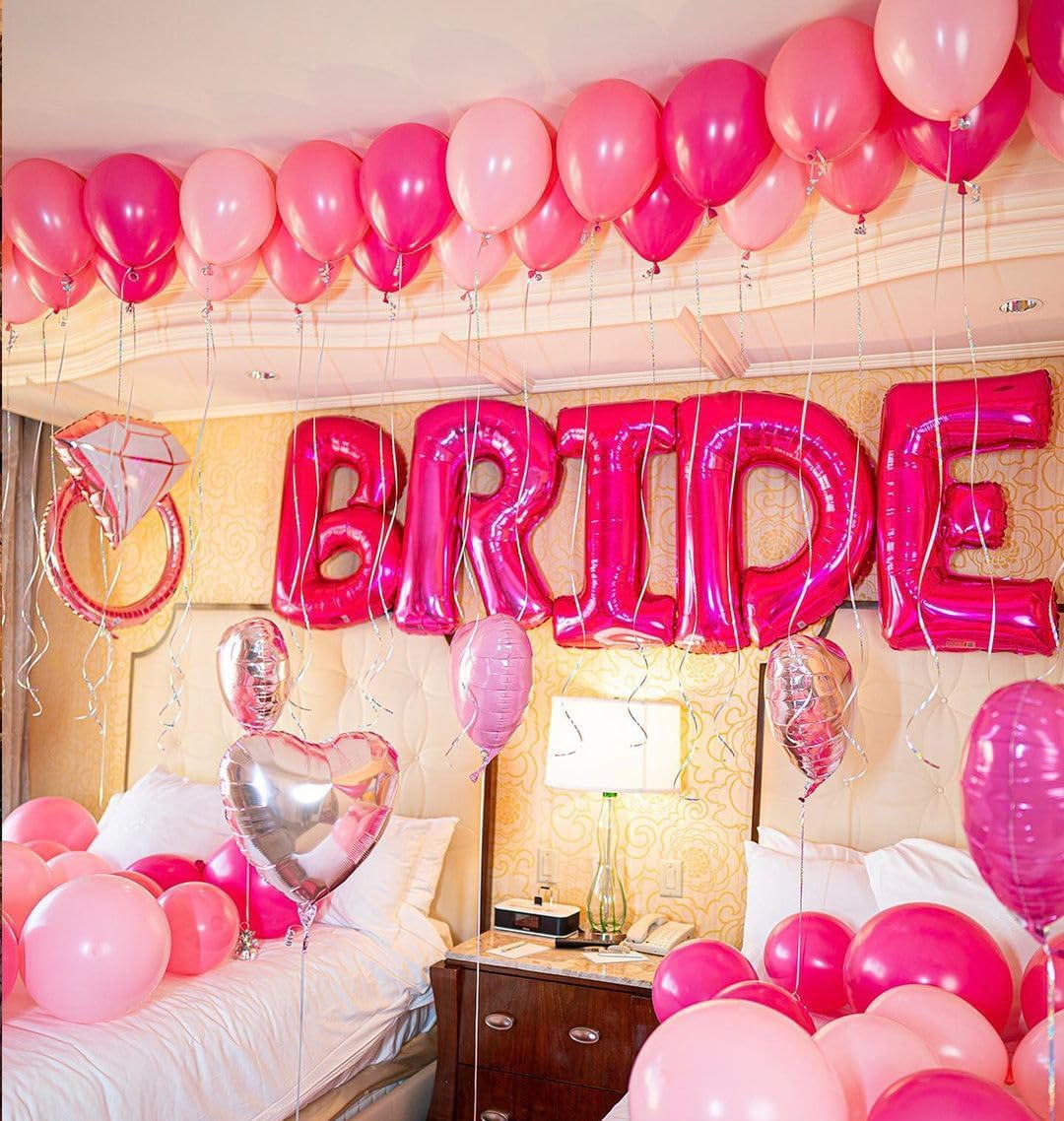 Pink Balloons Metallic Pink Balloon, 50Pcs 12Inch Hot Pink Chrome Pink Latex Balloons Light Pink Balloon and Dark Magenta Pink Balloons for Birthday,Baby Shower,Princess Theme Party Decorations