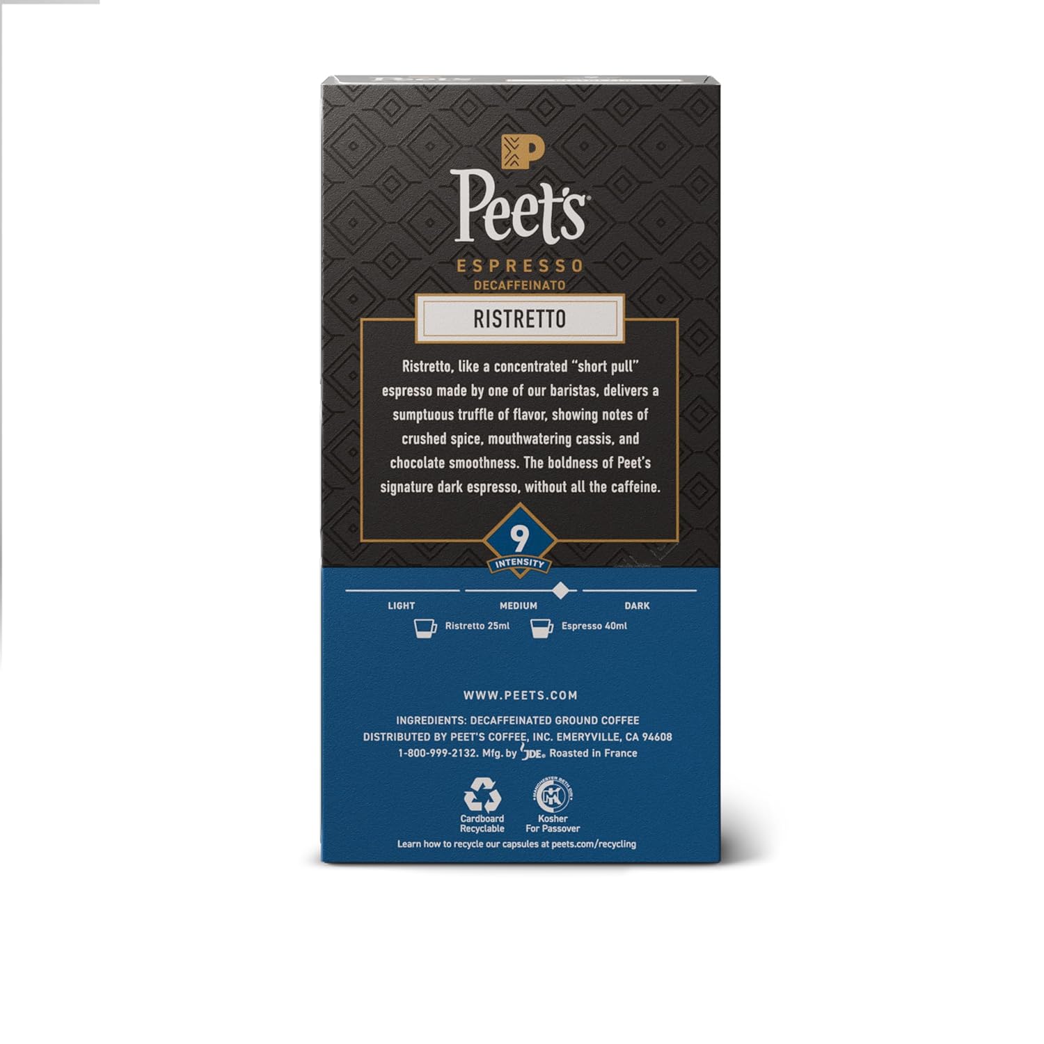 Peet's Coffee, Medium Roast Decaf Espresso Capsules, Compatible with N