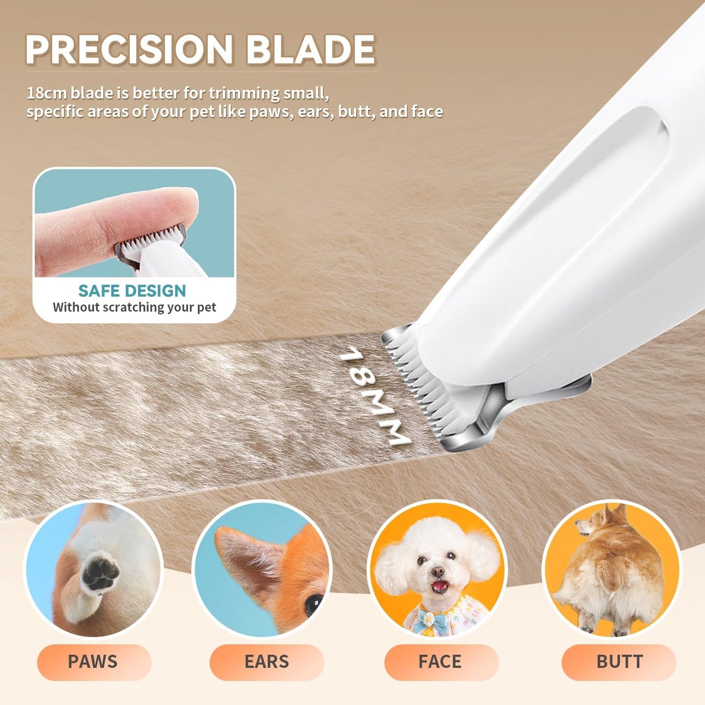 2026 New Pet Precision Trimmer, Dog Paw Trimmer with LED Light, Low No