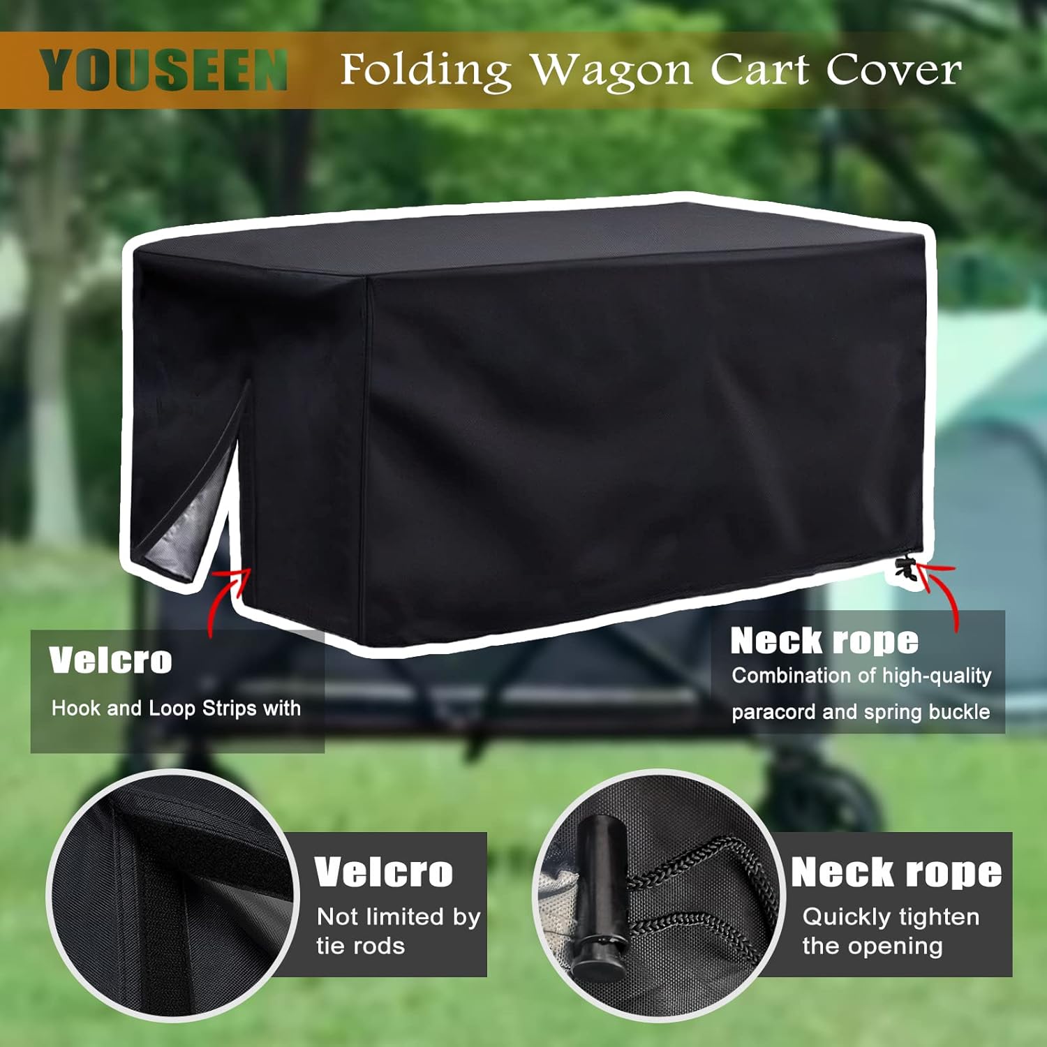 Waterproof Folding Wagon Cover - Heavy-Duty Garden Cart Protection (38