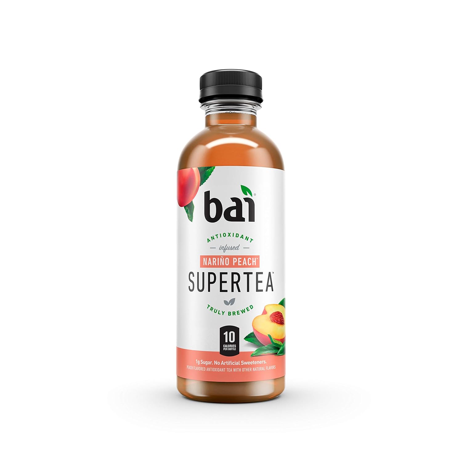 Bai Iced Tea, Narino Peach, Antioxidant Infused Supertea, Crafted with
