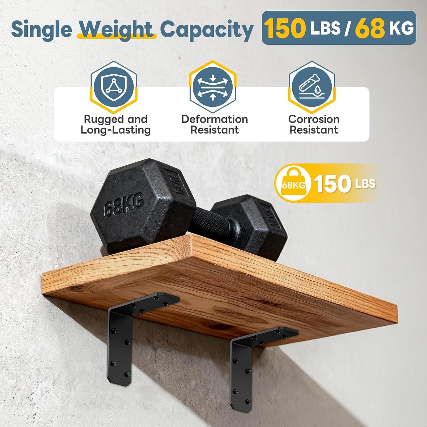 3"×3"×1.2" L Bracket for Wood, 90 Degree Angle Bracket, Galvanized Corner Brace for Wood Post, Floating Shelves, Raised Garden Bed, Cabinet, Table, Furniture (Black-4PCS)