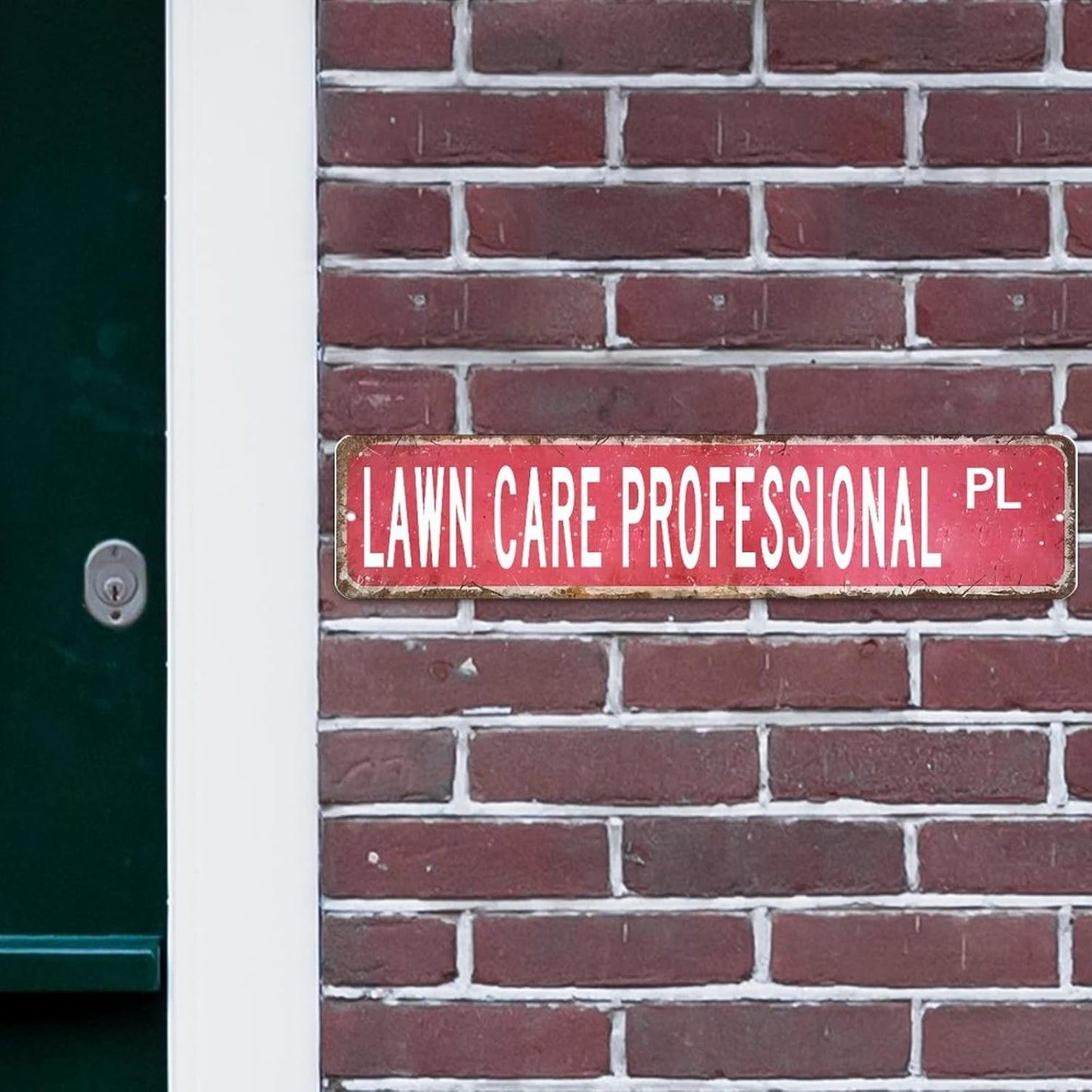 Lawn Care Professional Custom Street Sign Metal Sign Lawn Care Professional Decor Gift for Lawn Care Professional Vintage Metal Wall Art Rustic Wall Sign For Bedroom Living Room Front Porch