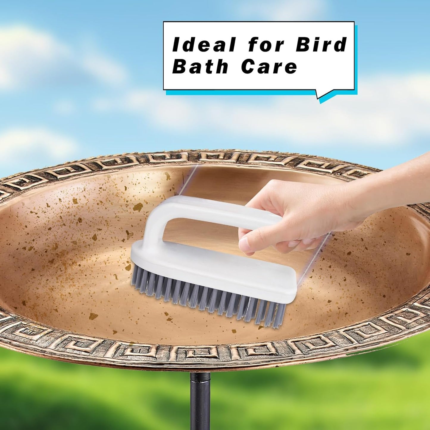 2-Pack Bird Bath Brush Includes Large and Small Brushes, Scrubbing Brush Set for Bird Bath, Bird Bath Cleanning Tools, Bird Bath Accessories, Bird Bath Cleaning Brush