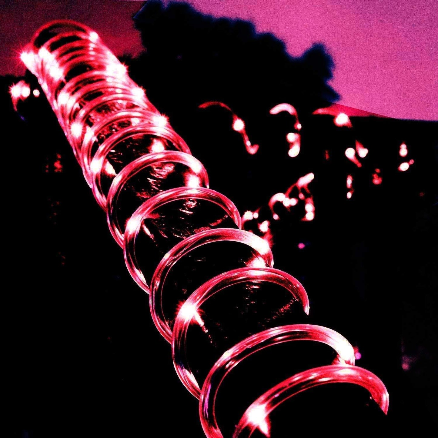 Solar Rope Lights, 200 LEDs 72ft Waterproof Solar Rope Lights with Copper Wire, Solar Garden Lights for Yard, Patio, Path, Tree, Holiday and Party Decorative (red)