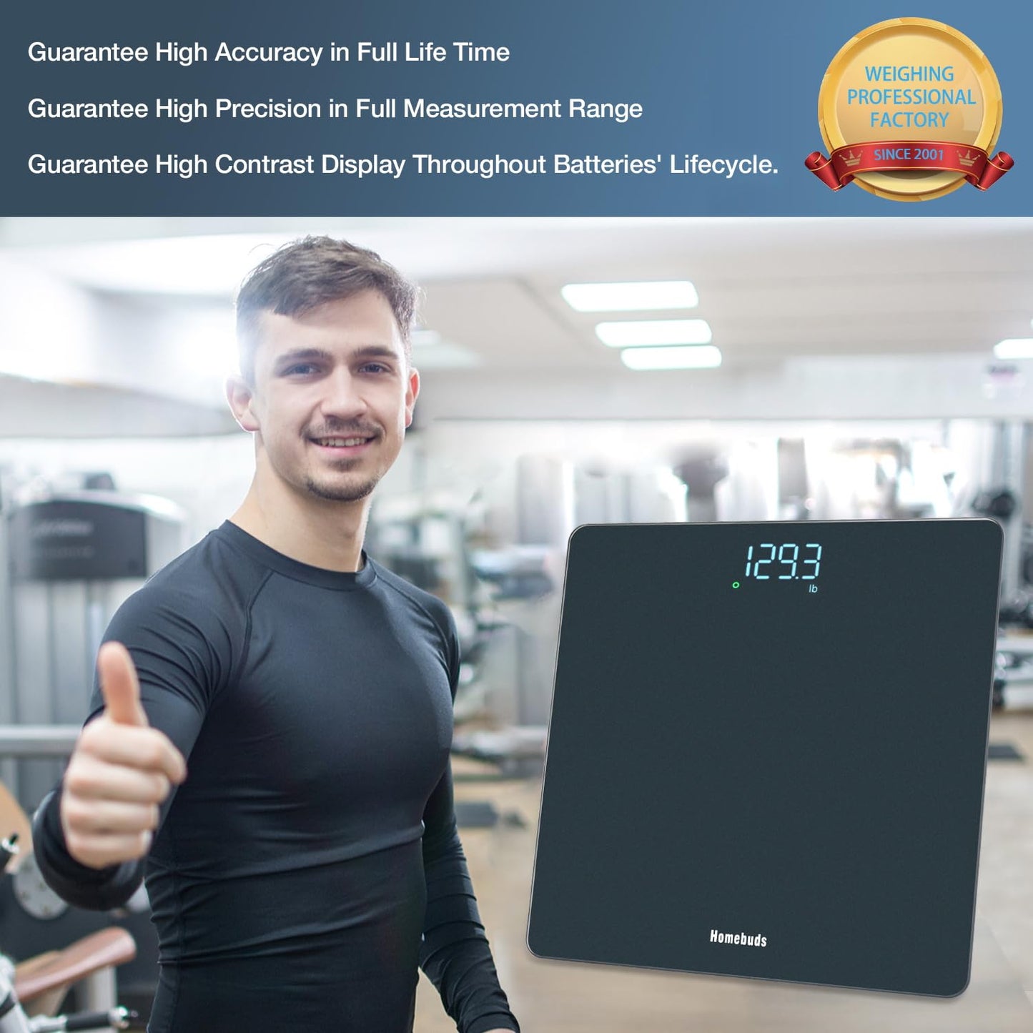 Homebuds Bathroom Scale for Body Weight, High Precision 0.1lb by Profe