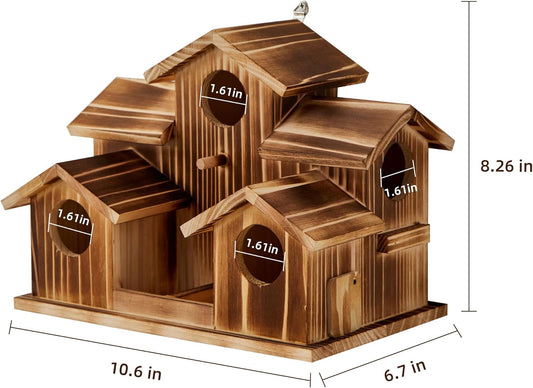 Bird House for Outside 5 Hole Bird Houses Room for 5 Bird Families Lar