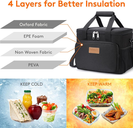 Lifewit Medium Lunch Bag Insulated Lunch Box Soft Cooler Cooling Tote 