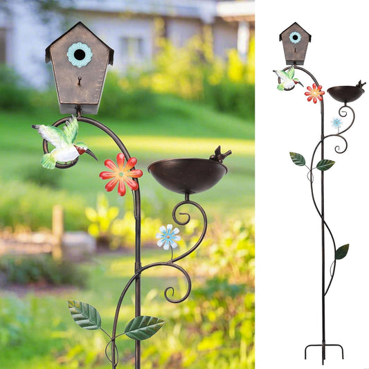 Yinns 69 Inch Bird House with Baths Bird Pole, Heavy Duty Birdhouse St