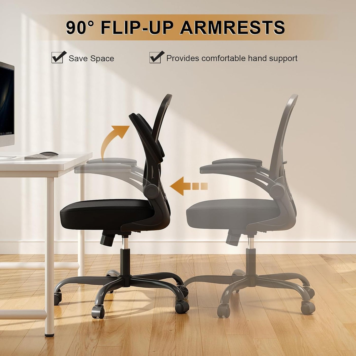Office Chair, Ergonomic Desk Chairs 330LBS Capacity High Back Mesh Com