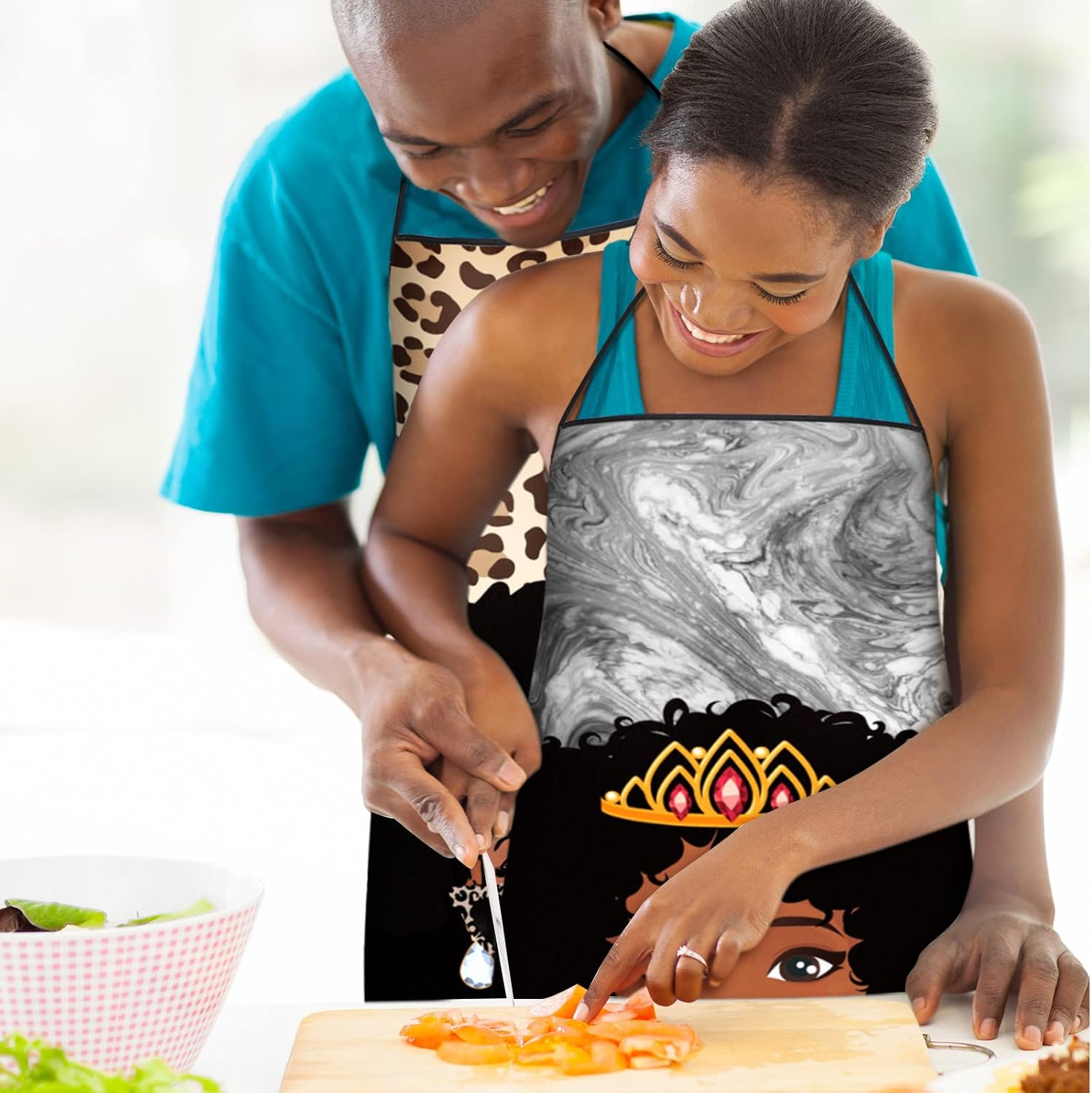 Eurzom 3 Pcs African American Aprons for Black Women African Print Wat