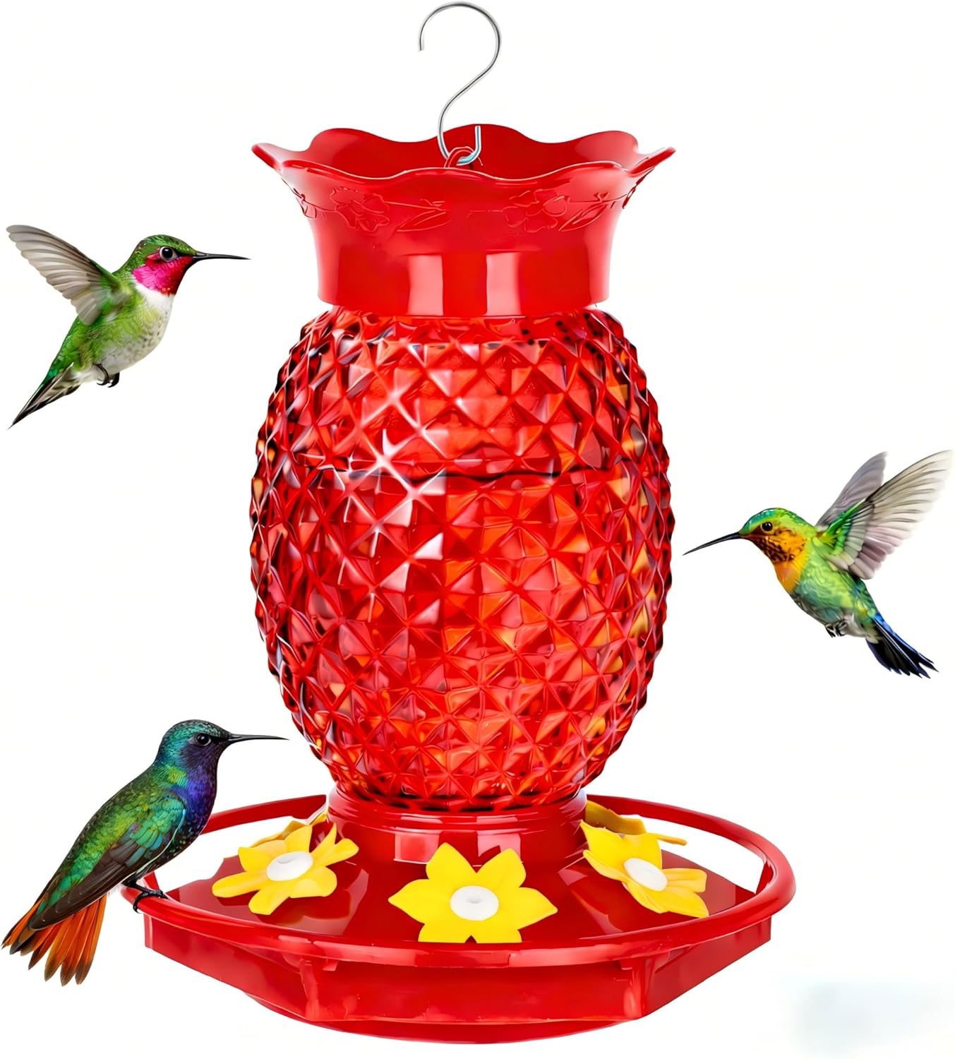 Glass Hummingbird Feeders for Outdoors Hanging Ant and Bee Proof 16OZ 
