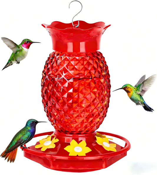 Glass Hummingbird Feeders for Outdoors Hanging Ant and Bee Proof 16OZ 