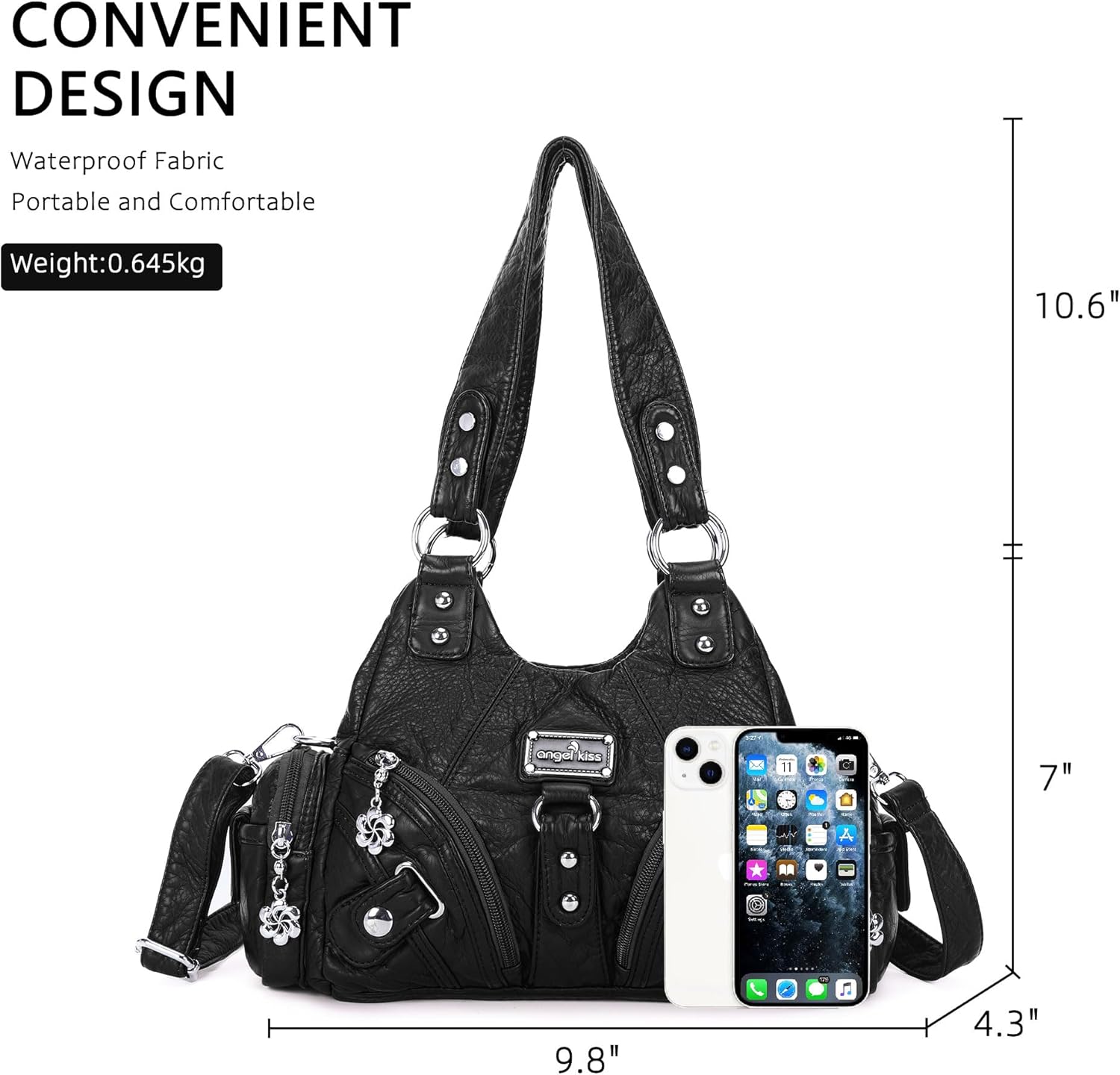 Angel Kiss Purses for Women Small Hobo Shoulder Bags Vagen Leather Mul