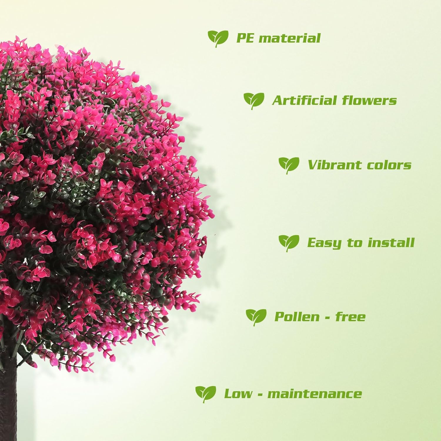 Artificial Rose Boxwood Topiary Ball Bush for Outdoor with Ground Spik