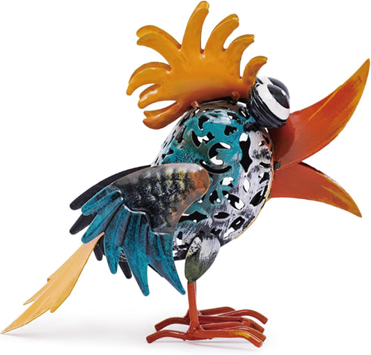 Bird Sculpture Yard Decor - Funny Open Mouth Big Eyes Metal Birds Stat