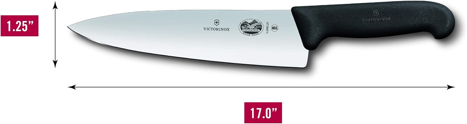 Victorinox Fibrox Pro Chef’s Knife, 8 Inch - Swiss Army Kitchen Knife,