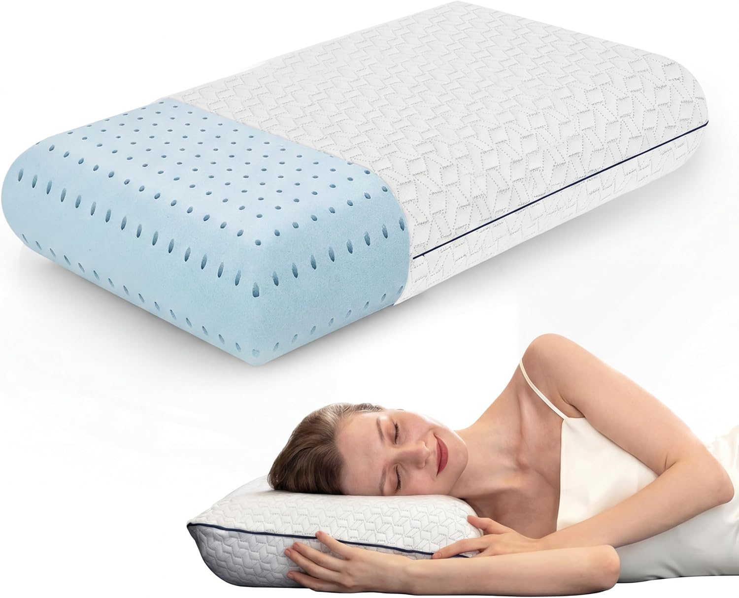 Cooling Gel Memory Foam Pillow - 1-Pack - Standard Size Bed Pillows Fo