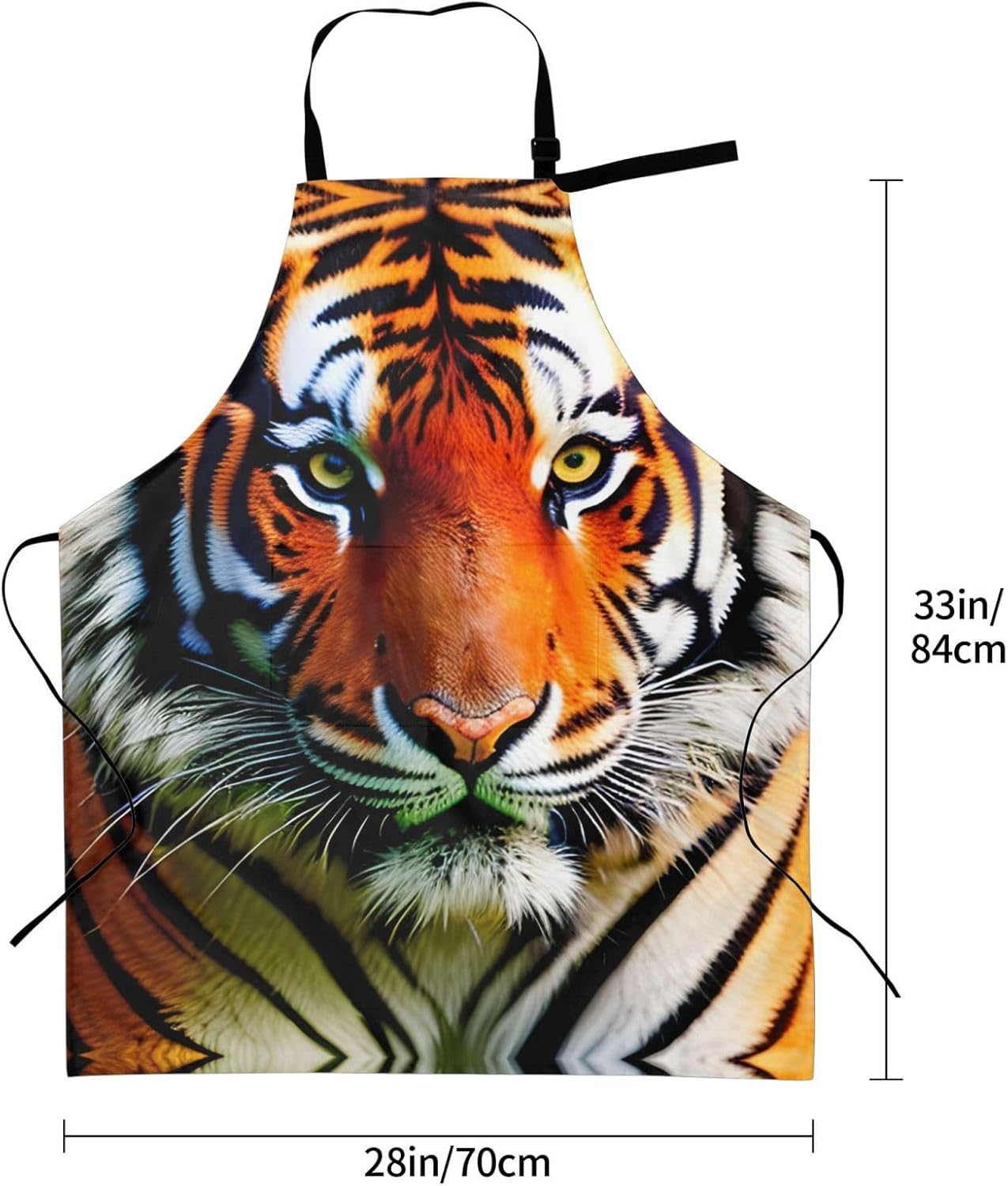 Tiger Stripes Orange Pattern print Waterproof chef's apron with pocket apron for kitchen cooking baking barbecue and gardening