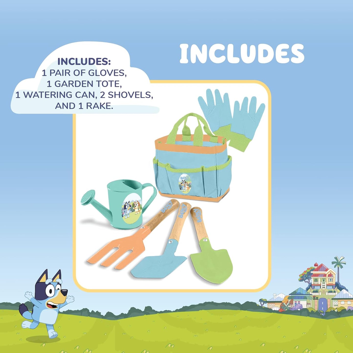 BLUEY Gardening Set | Quality Garden Tool Kit for Kids and Toddlers | 