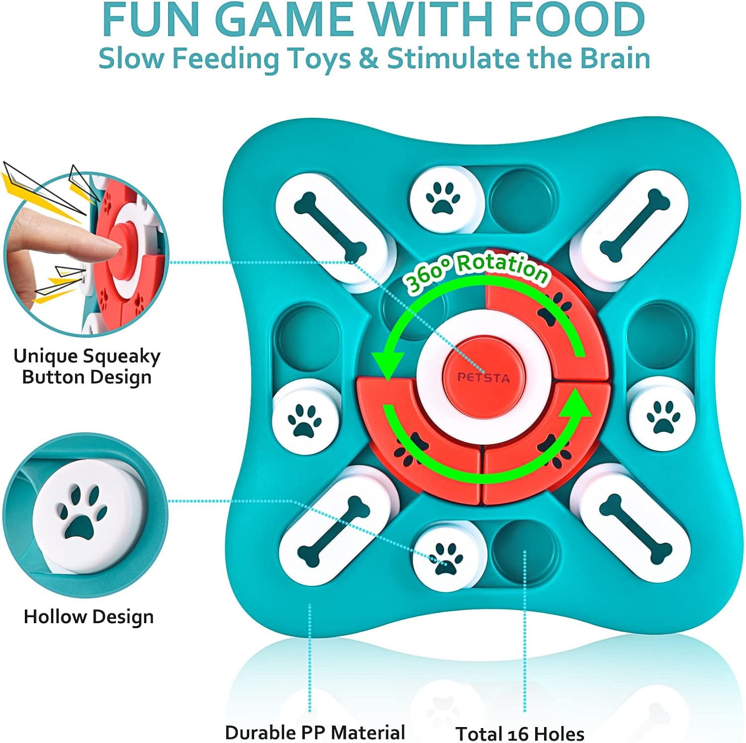 PETSTA Dog Puzzle Toys, Treat Dispensing Dog Enrichment Toys for IQ Tr