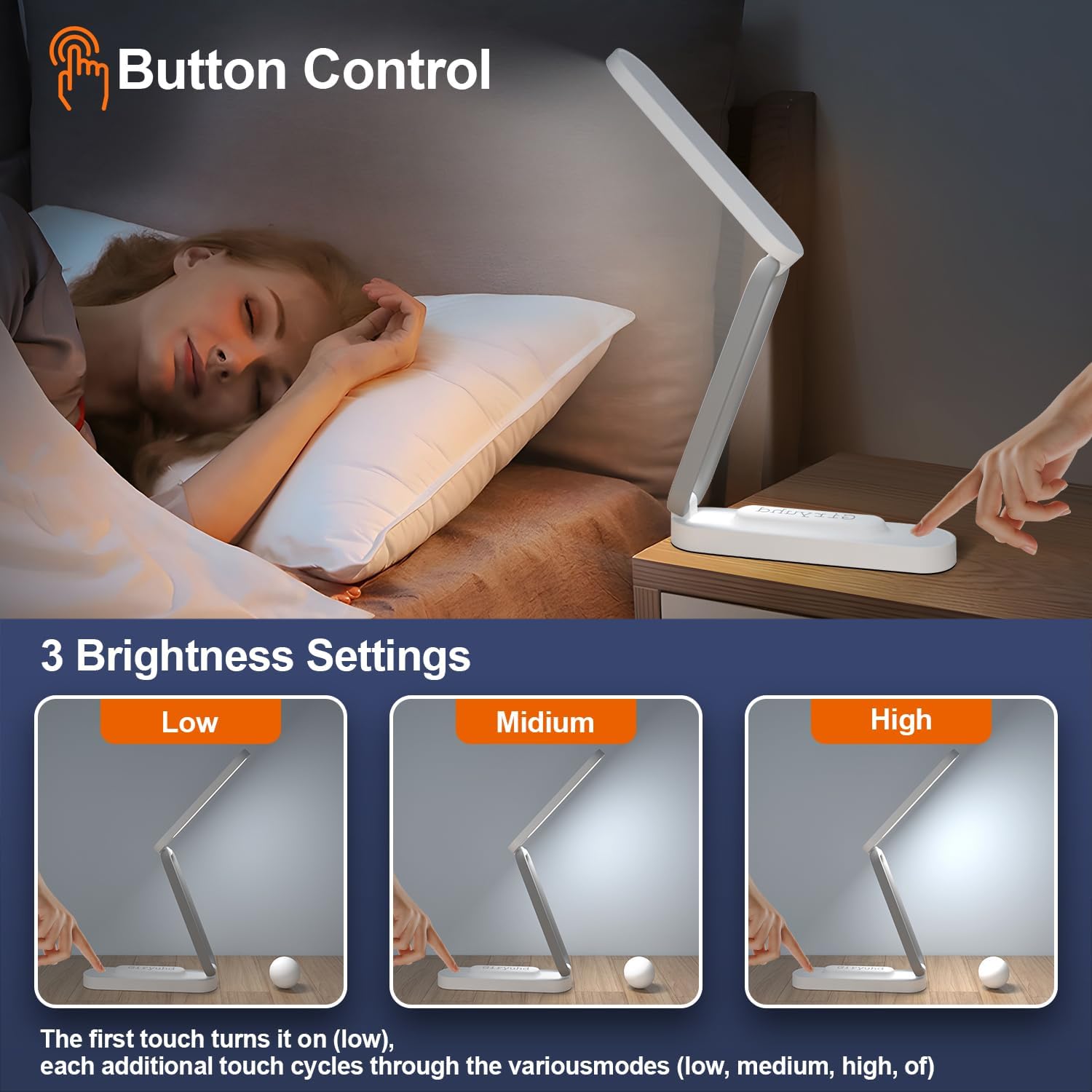LED Desk Lamp for Office Home & Battery Operated Lamp Rechargeable Lam