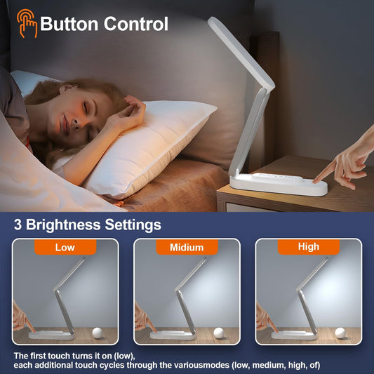 LED Desk Lamp for Office Home & Battery Operated Lamp Rechargeable Lam