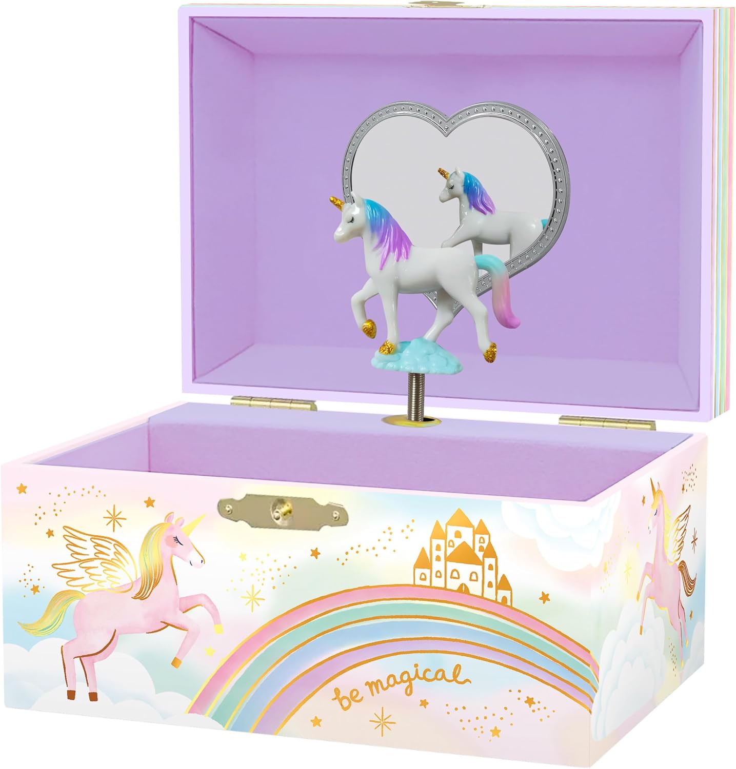 Giggle & Honey® Musical Jewelry Box for Girls - Kids Jewelry Box, Unicorn Toys for Girls 4-6, Unicorn Gifts