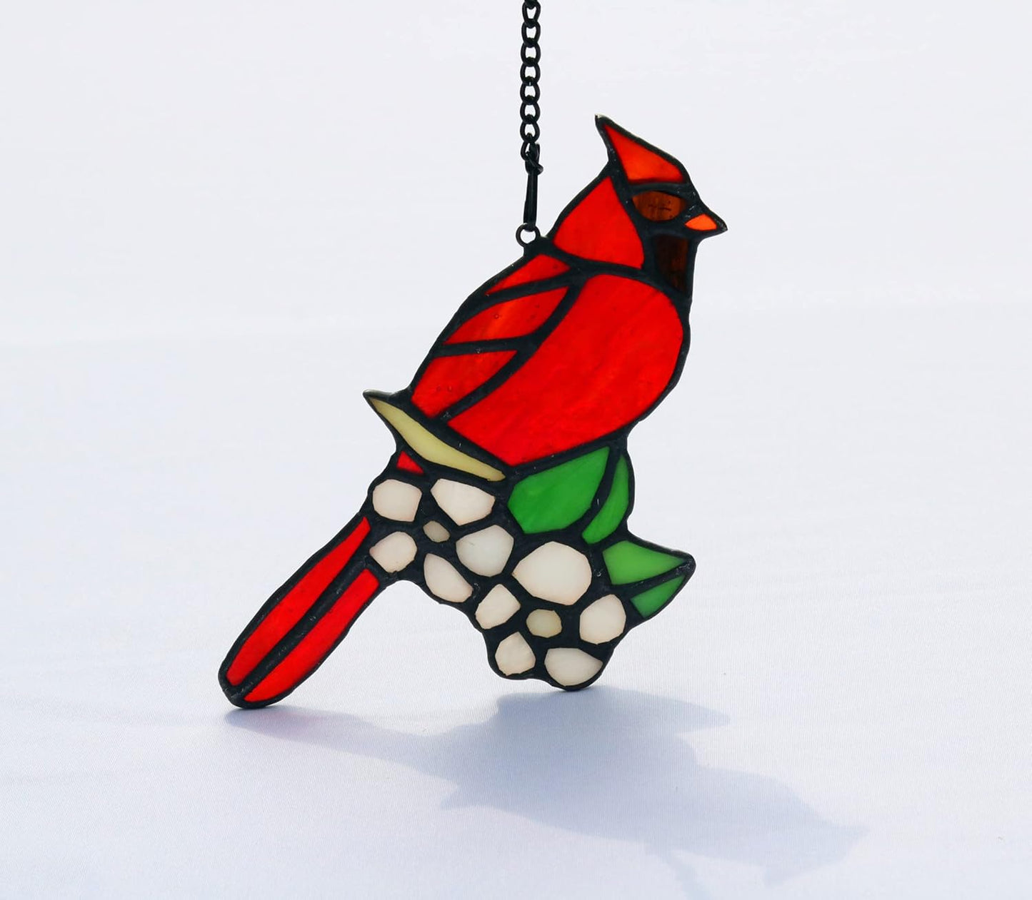 BOXCASA Cardinal Bird Gifts Stained Glass Window Hanging,Red Birds Cardinals Decor Suncatcher for Window,Cardinal Memorial Gift for Loss of Loved One,Cardinals Gifts for Women Mom Grandma Nana