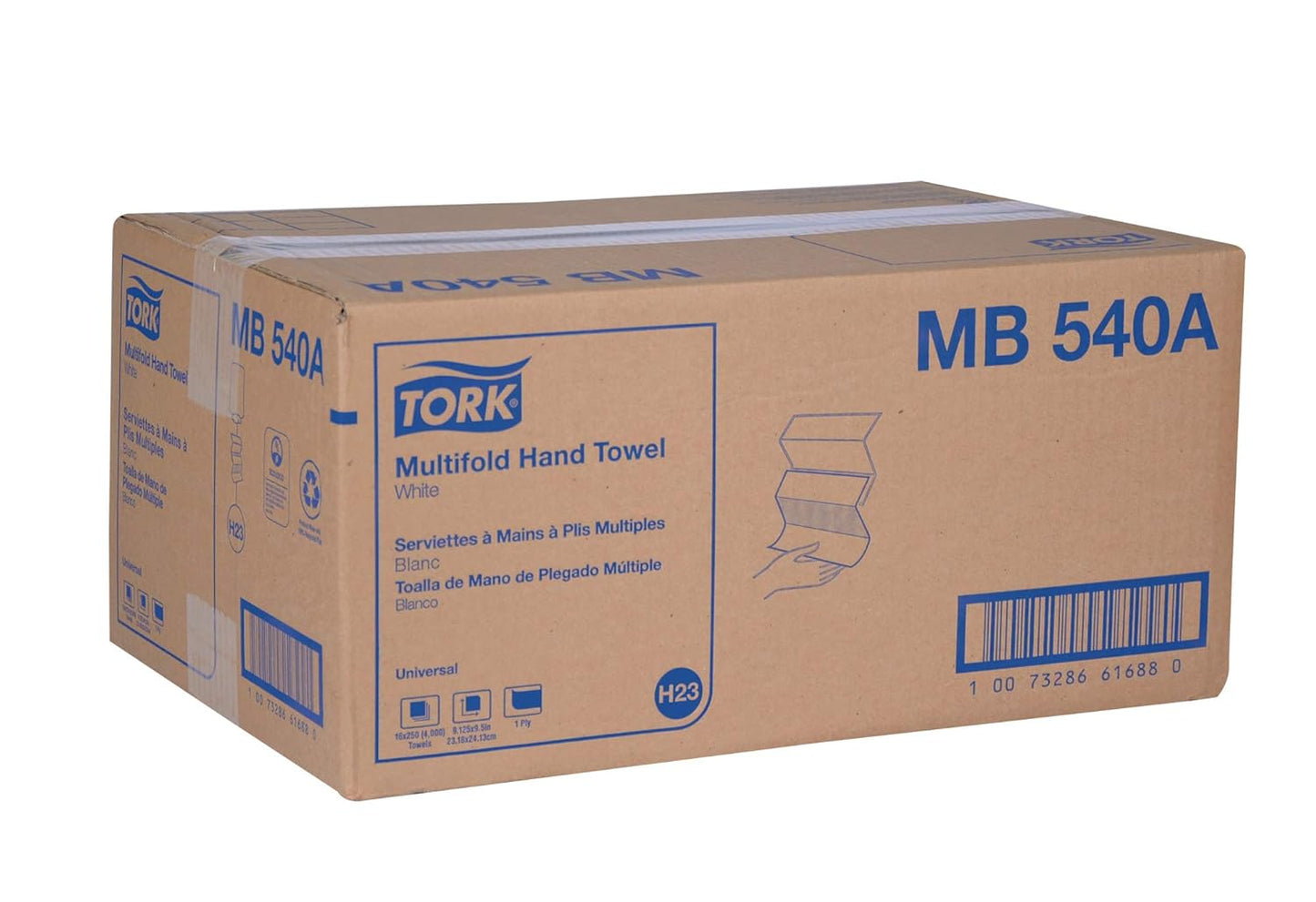 Tork Multifold Hand Towel White H2, Universal, 100% Recycled Fibers, 1