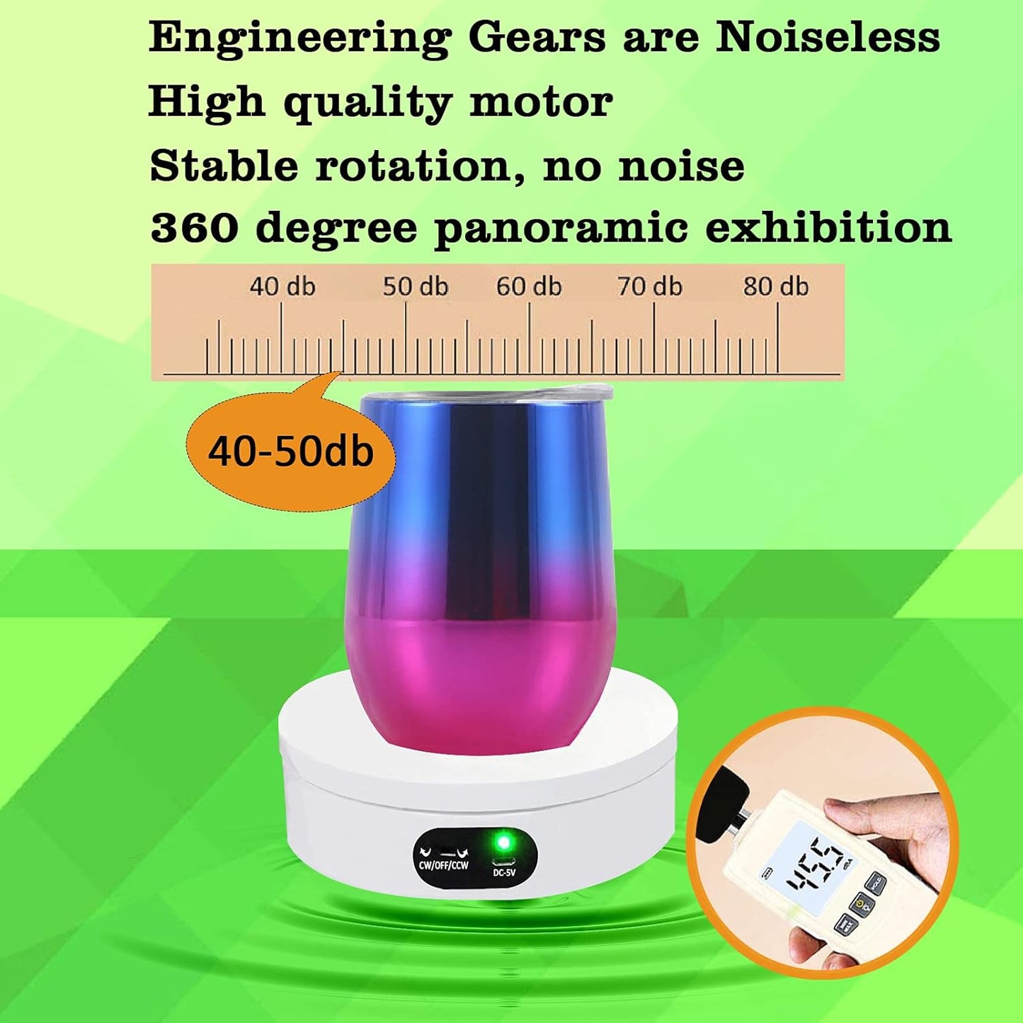 YVV Turner Cup Rotating Display Stand for Epoxy Glitter Tumbler, 360 D