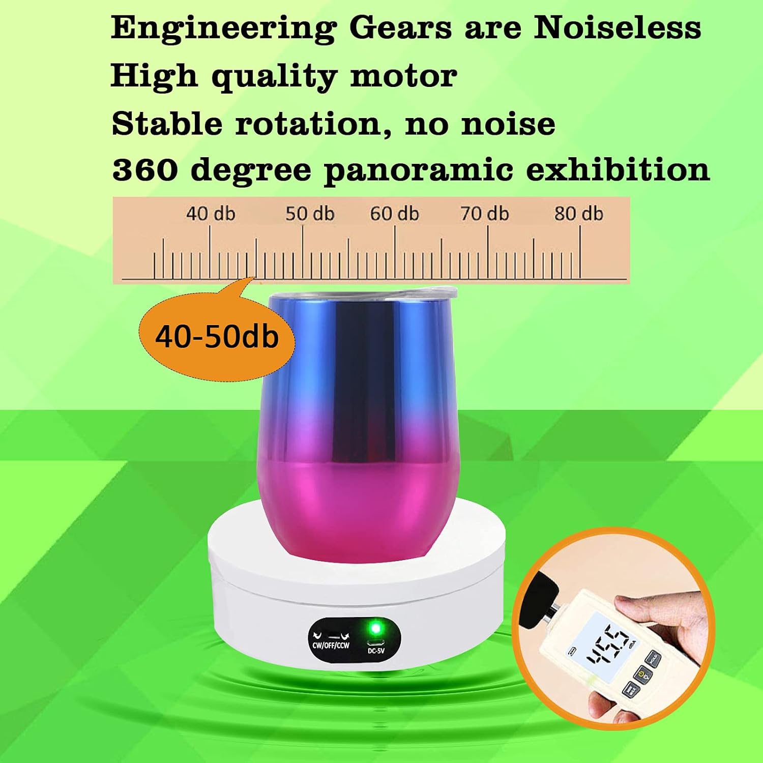 YVV Turner Cup Rotating Display Stand for Epoxy Glitter Tumbler, 360 D