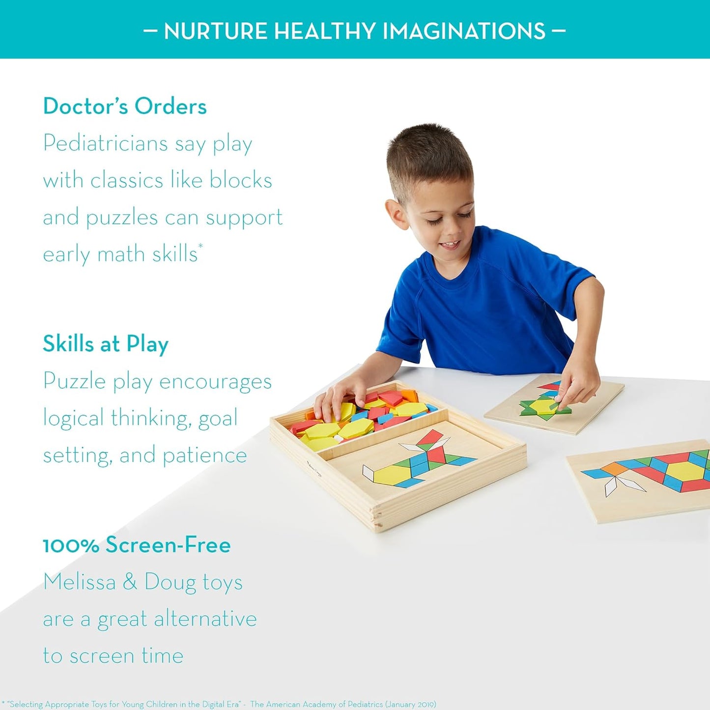 Melissa & Doug Pattern Blocks and Boards with 120 Multi-Colored Wooden