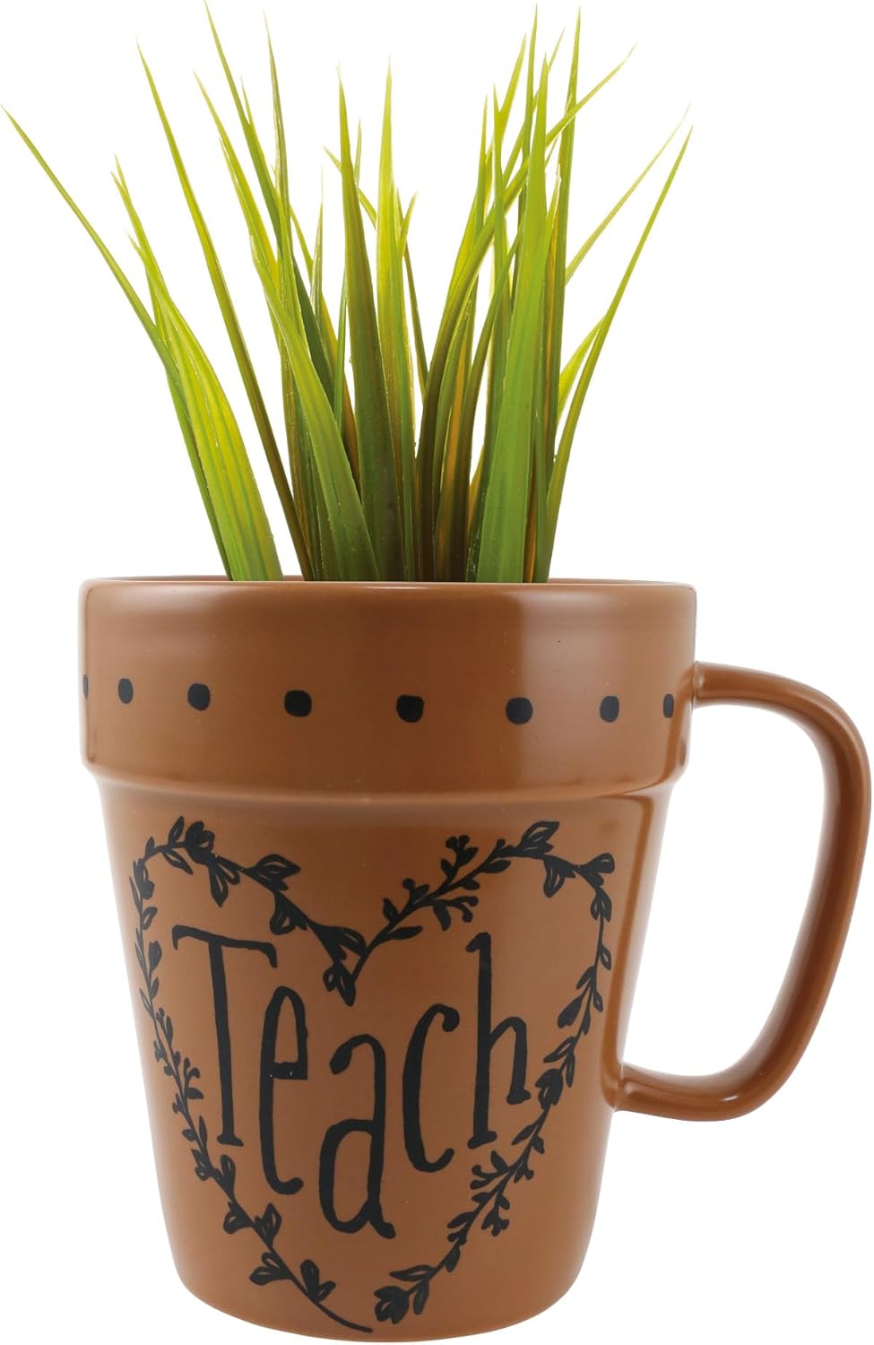 Enesco Our Name is Mud Teach Seeds of Knowledge Planter Pot Sculpted Coffee Mug, 14 Ounce, Brown