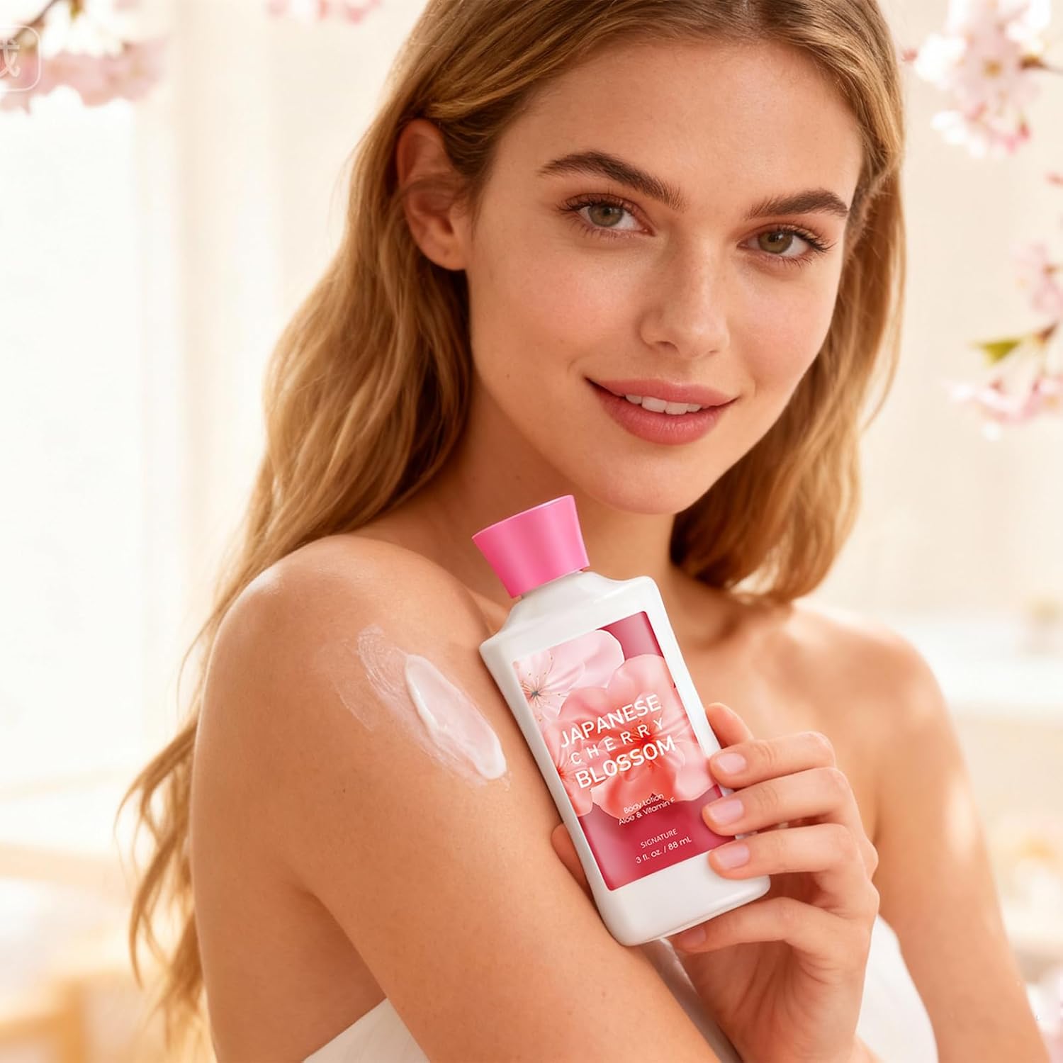 Bath Gift for Women and Girls, Japanese Cherry Blossom Spa Set With Na
