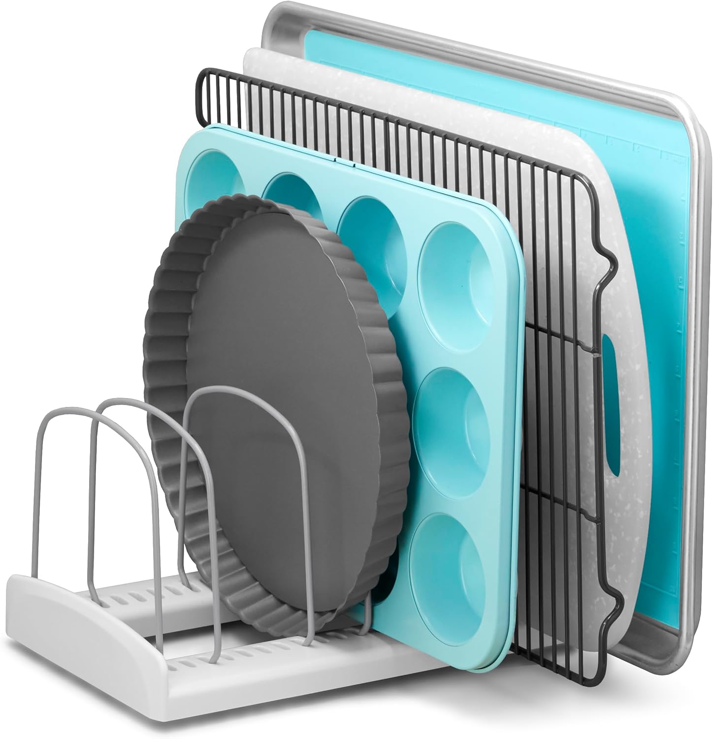 YouCopia StoreMore Bakeware Rack with Tall Steel Wires, Adjustable Pan