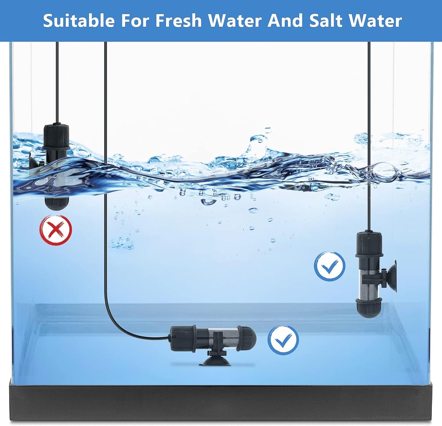 hygger Small Aquarium Betta Heater, Submersible Fish Tank Heater 10W/2
