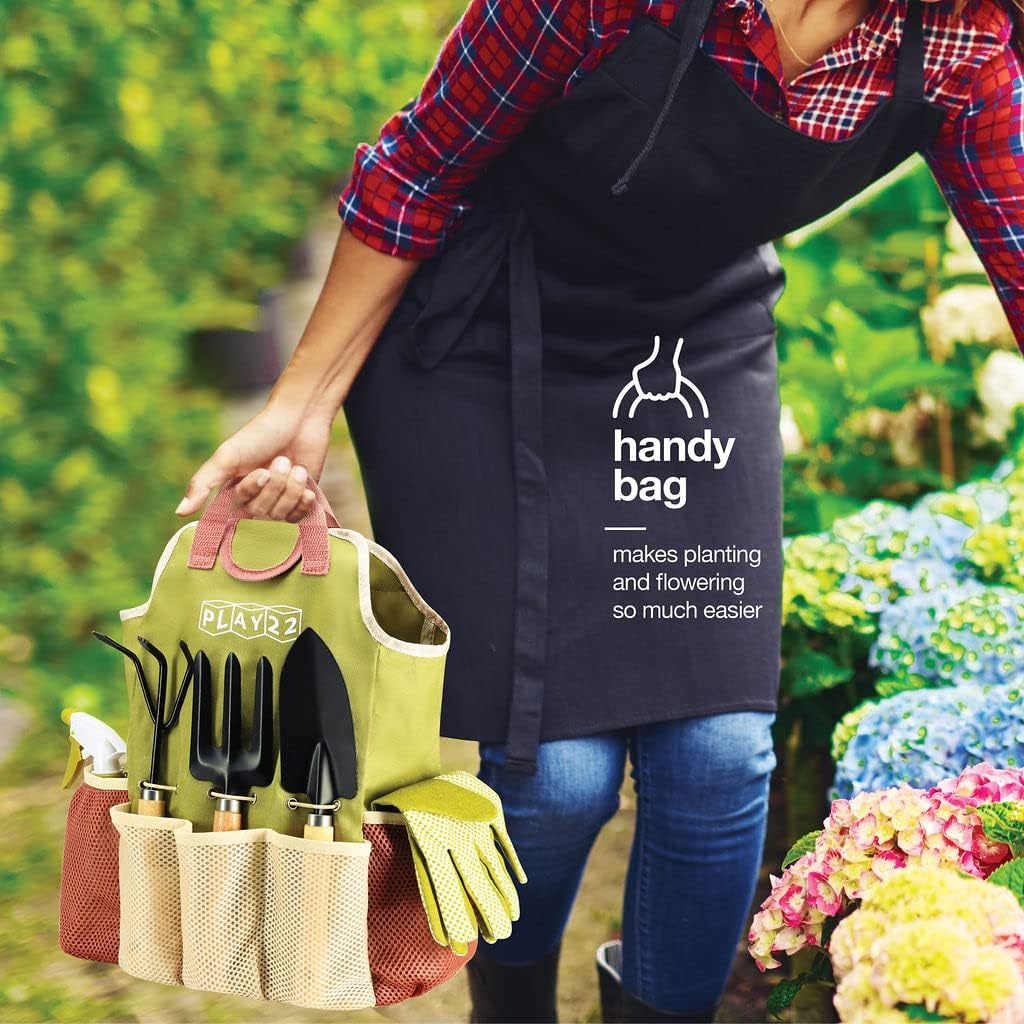 Gardening Tools Set of 10 - Complete Heavy Duty Garden Tools Set with 
