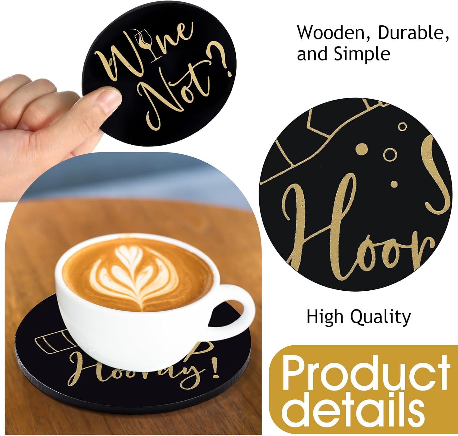 Wine Gifts Coasters for Women Set of 6 Wine Accessories for Lovers Hou