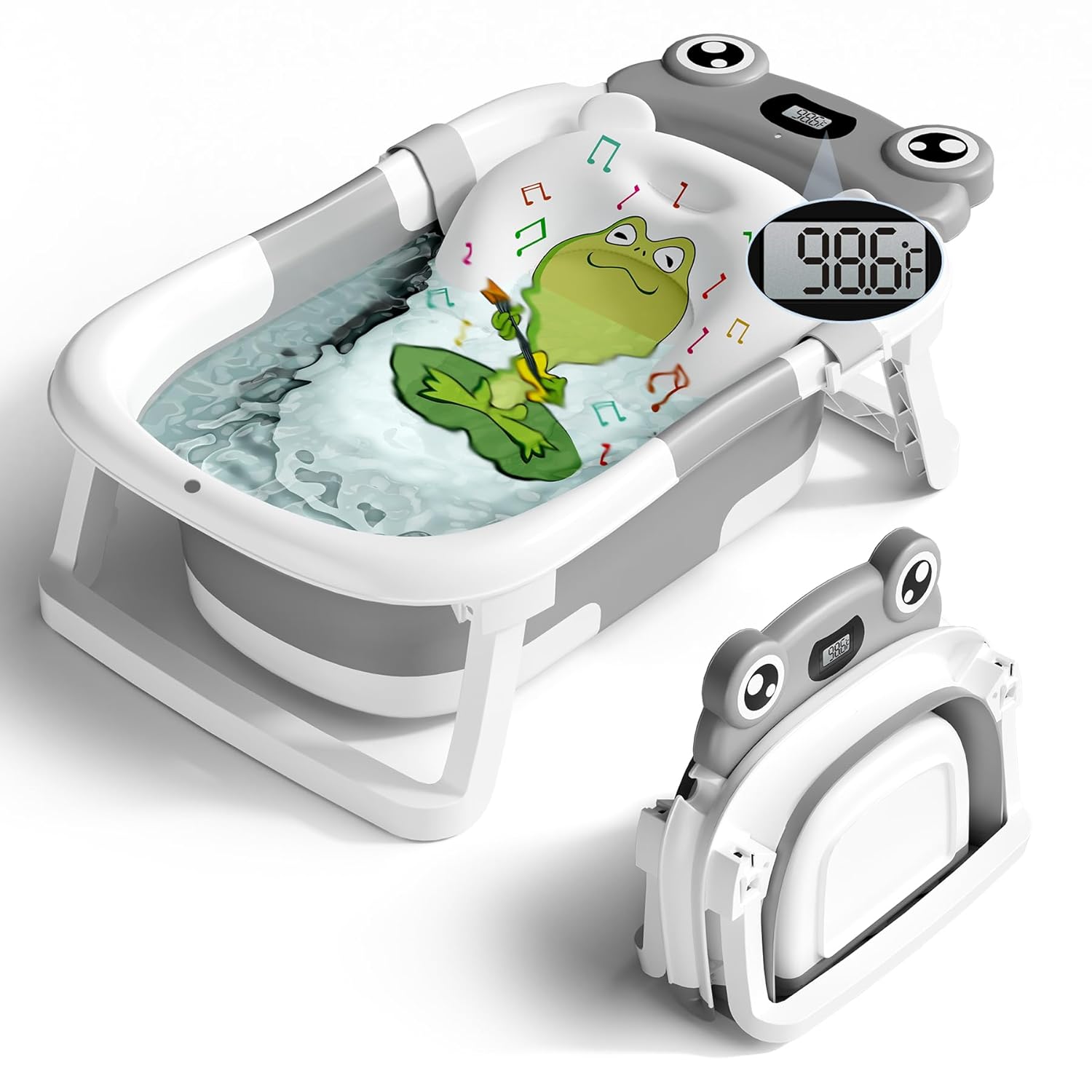 Baby Bathtub, Collapsible Newborn Bathtub for Infant to Toddler 0-24 M