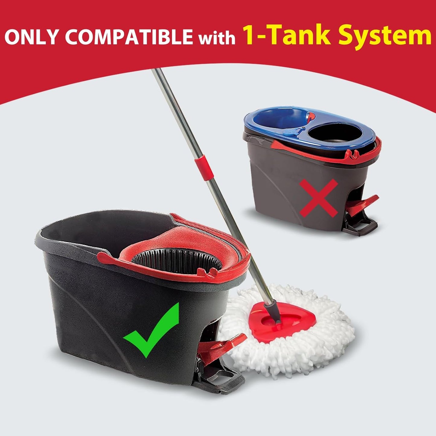 Spin Mop Replacement Set for O-Ceda EasyWring 1-Tank System, Includes 