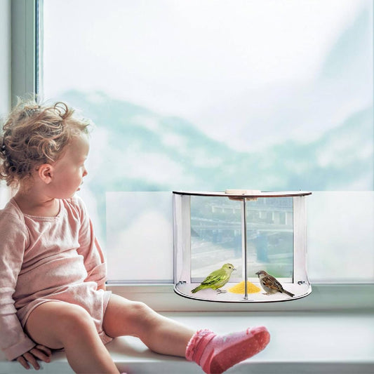 Niiyen Window Bird Feeder, 180° Clear Bird Feeder Cage Accessories for