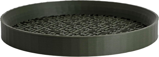 happimess USA2100B Drew 8.4" Modern Geometric Indoor Sustainable 3D Printed Plant Saucer, for Living Room, Kitchen, Bedroom, Olive